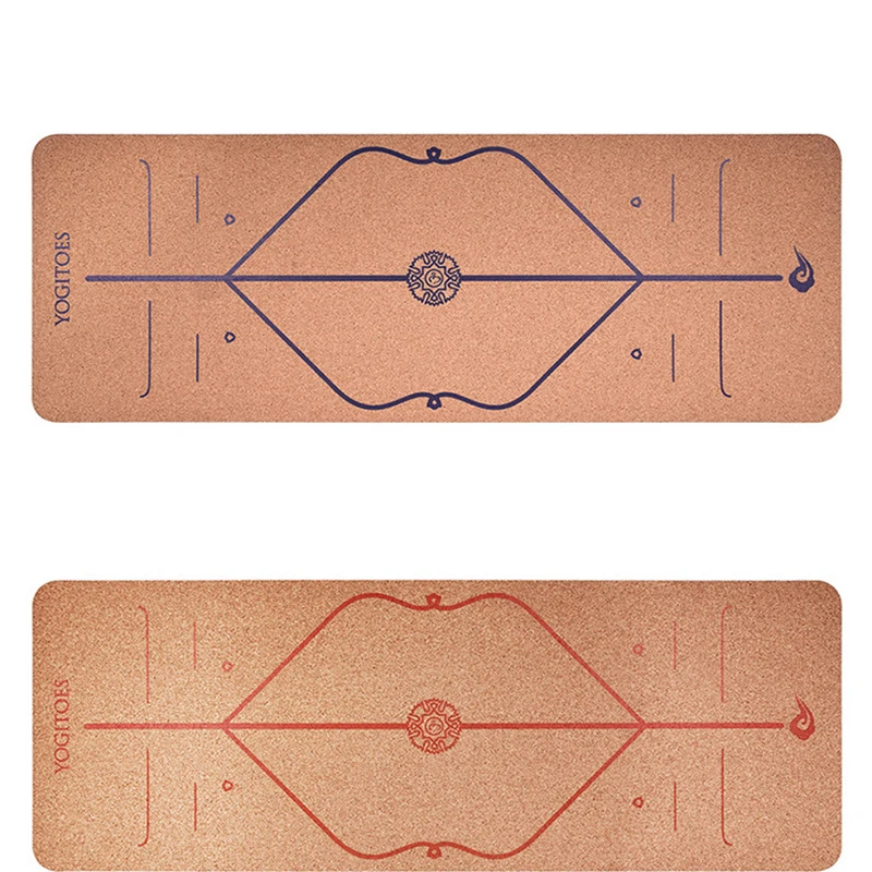5MM TPE+Cork Yoga Mats Position Line Tasteless Non-slip Mat Lose Weight Body Building High-density Exercise Pilates Pad | Спорт и