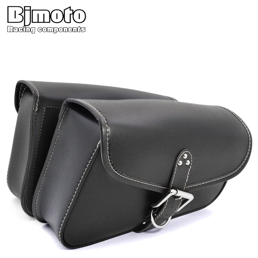 

BJMOTO Pair Motorcycle Leather Saddle Swingarm Bags Cruiser Side Storage Tool Pouches For Harley Sportster XL883 XL1200 BAG-009