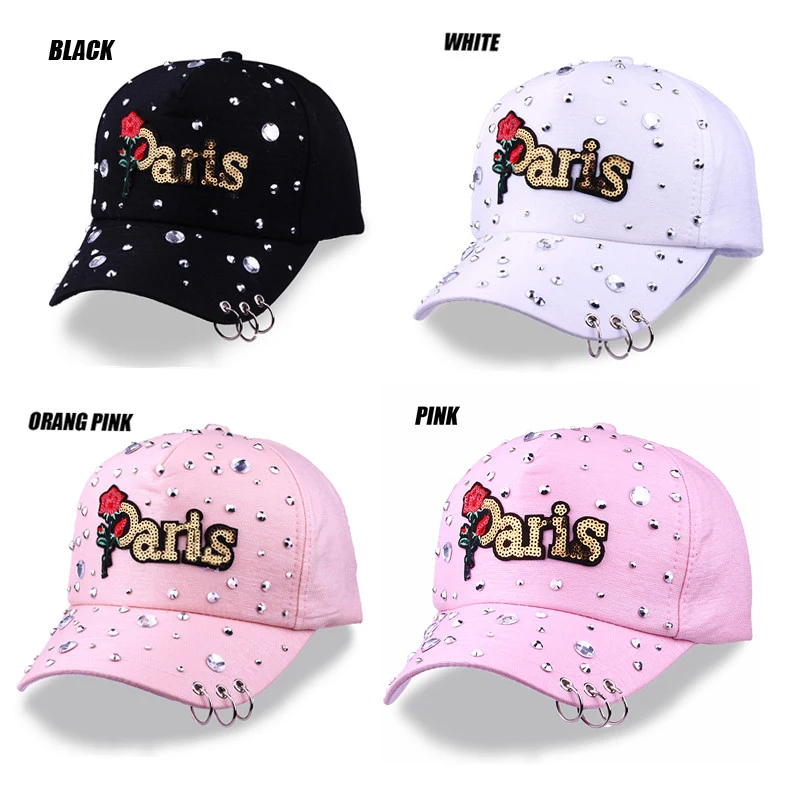 Женская бейсбольная кепка CRUOXIBB модная с вышитыми розами и блестками уличная