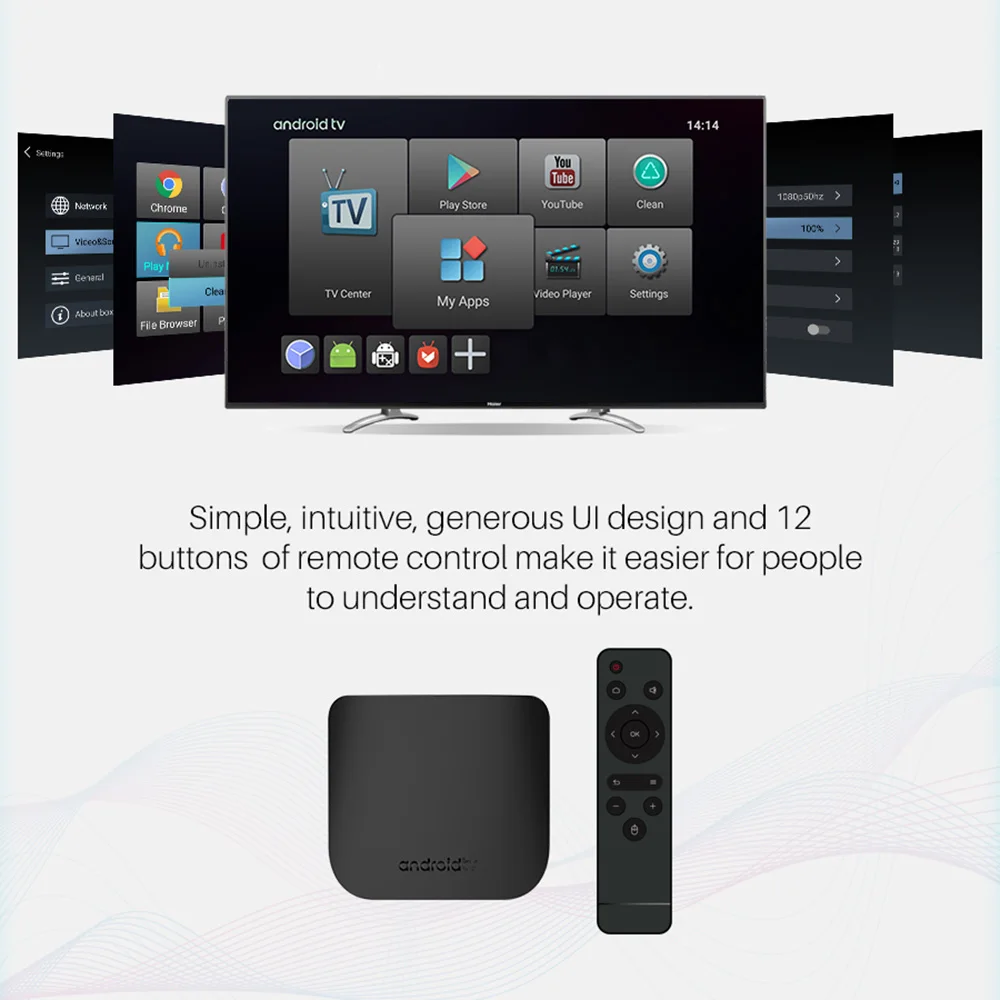 VONTAR тонкий Android 7 1 Smart ТВ коробка ГБ/2 ГБ 8 ГБ/16 Amlogic S905W 4 ядра 2.4g WiFi H.265 К 30fps M8S плюс W