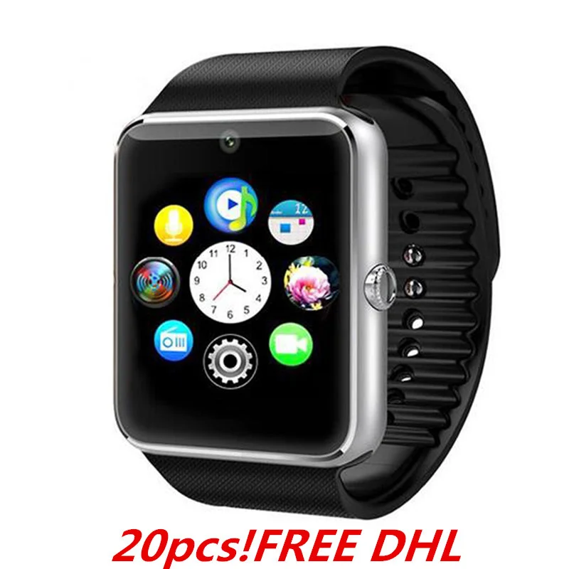 20 штук! Android смарт-часы GT08 Часы Bluetooth Подключение умная электроника с сим-картой, push-сообщения синхронизации как dz09 u8 A1