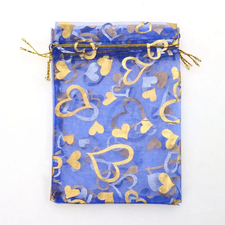 Blue-1 50 шт./компл. 7x9 см Цвета: золотистый, розовое/бабочка из органзы мешки для ювелирных изделий, свадебный подарок мешок Mix Цвет на Рождество год вечерние праздничные Применение - Цвет: Blue-1