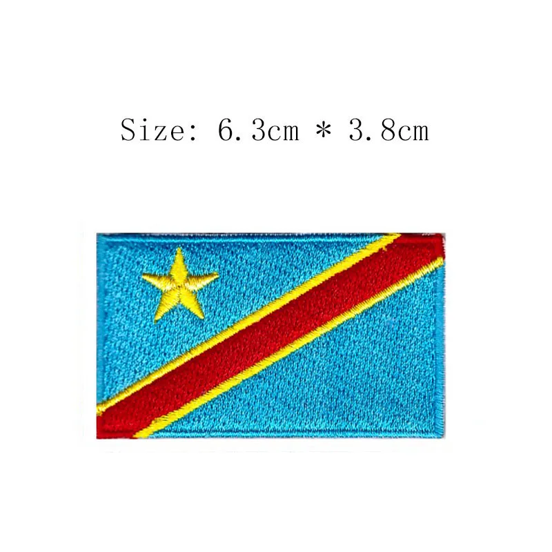 Вышитая нашивка с флагом Демократической Республики Конго герб Заира город