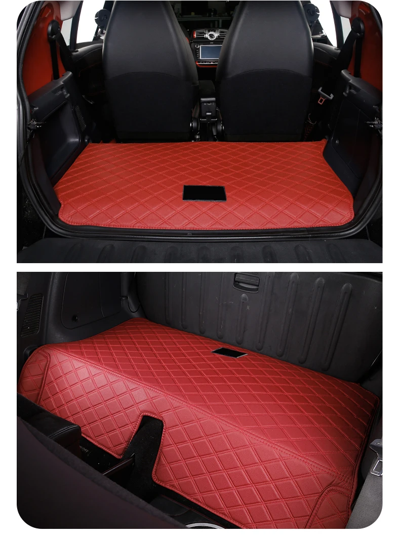 Lsrtw2017 волокна кожи багажник автомобиля коврик для smart fortwo 2007 2008 2009 2010 2011 2012 2013