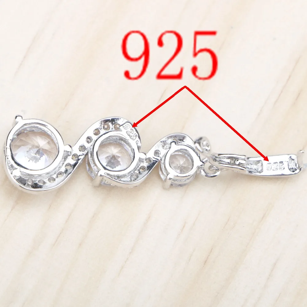 925 пробы, серебряные женские ювелирные наборы, белый циркон, серьги с камнями, ожерелье, подвеска, серьги, кольца, браслеты, набор, подарочная коробка