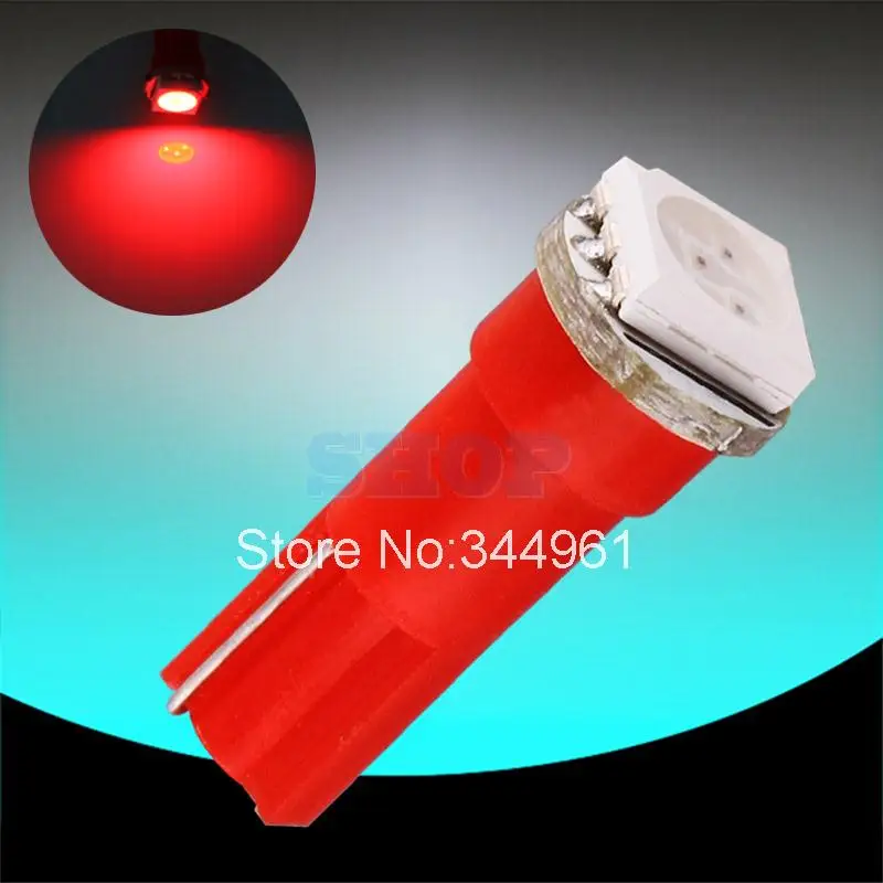 T5 1 SMD красный светодиодный светильник на приборной панели, лампочка для автомобиля, 74 тире, светодиодный светильник для салона автомобиля, автомобильный светильник, источник для парковки, 12 В