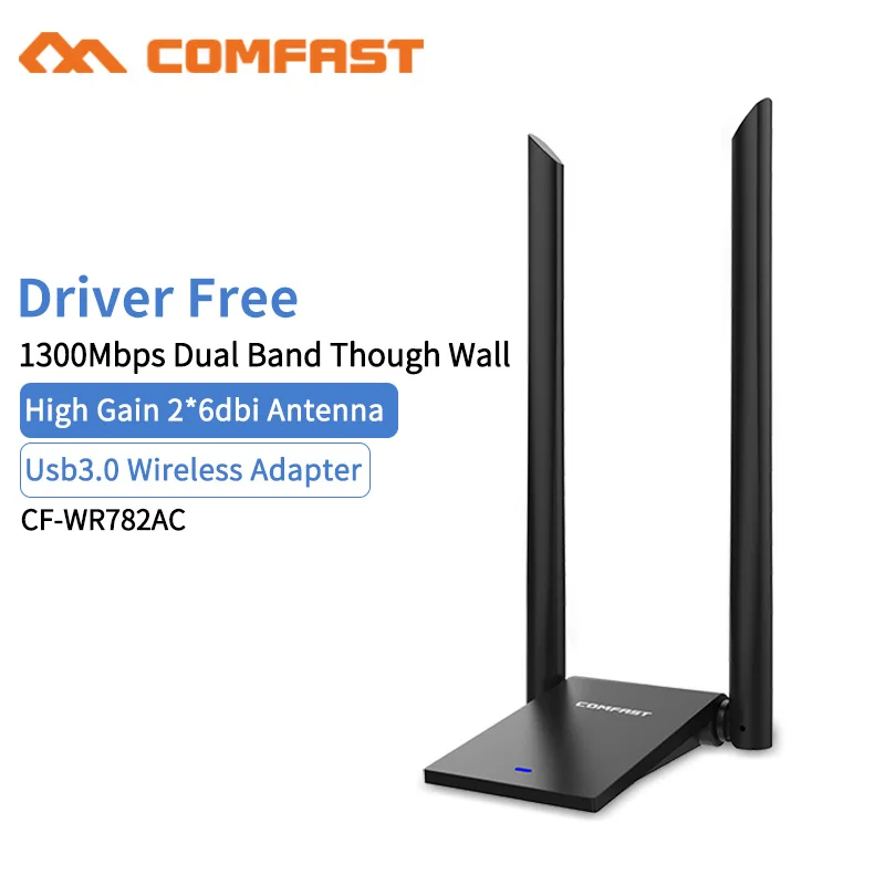 Comfast CF WU782AC 1300 Мбит Dual Band через стены USB3.0 Беспроводной адаптер антенна Wifi 6dbi