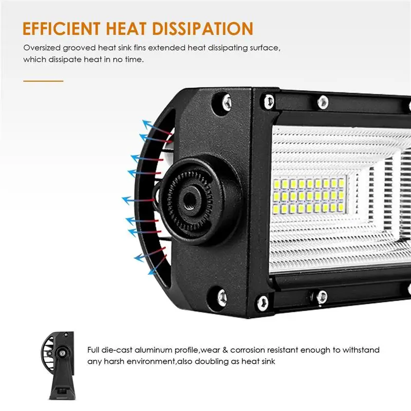 Oslamp 594 Вт 42 дюйма 3 РЯД изогнутый СВЕТОДИОДНЫЙ светильник Бар Offroad Combo Луч