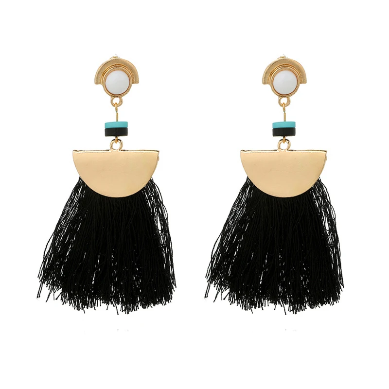 Long Earrings for Women Sector Tassel Blue Zinc Alloy Korean Drop Fashion Jewelry 2018 | Украшения и аксессуары
