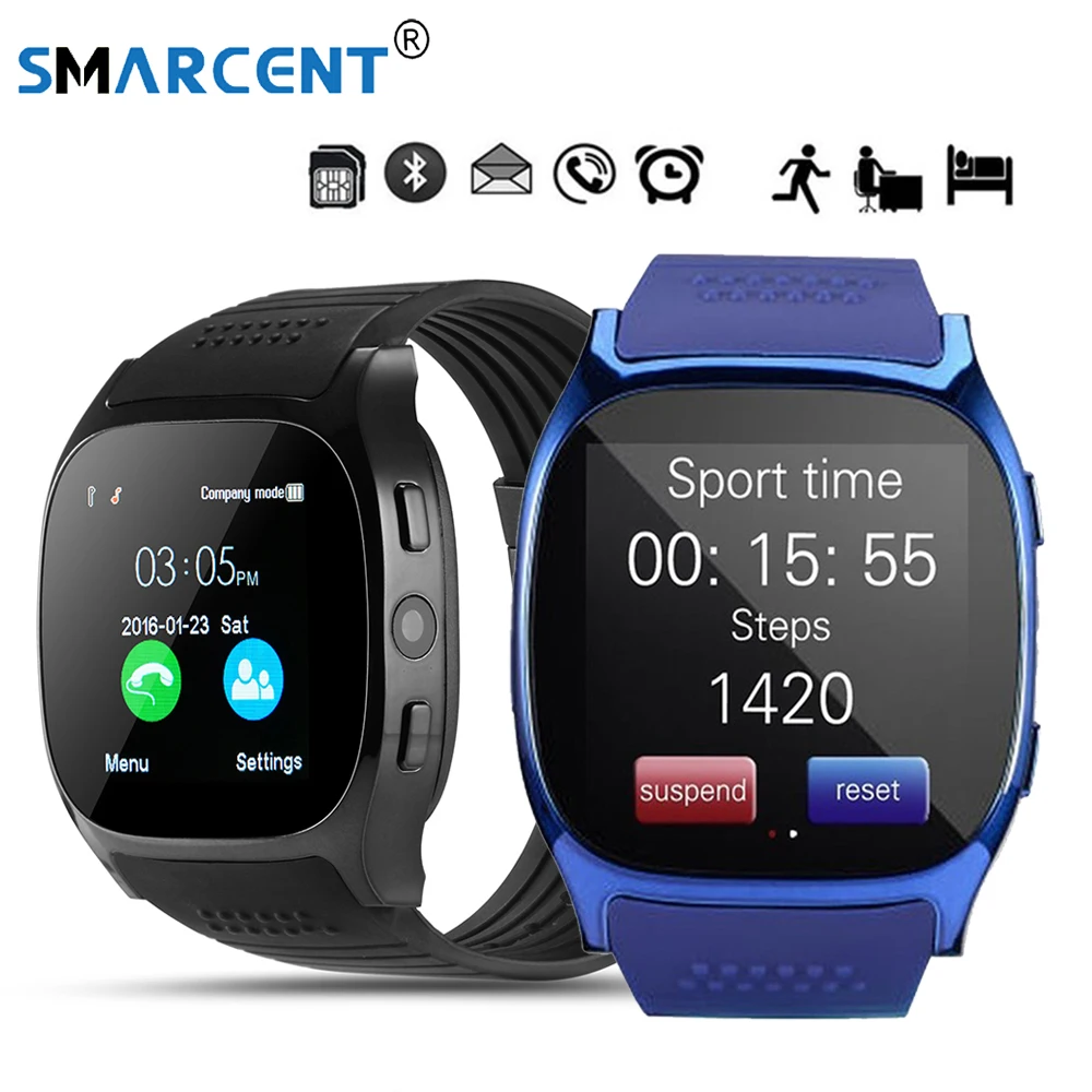 Смарт-часы SMARCENT T8 с поддержкой Bluetooth и камеры SIM TF карты синхронизация вызовов