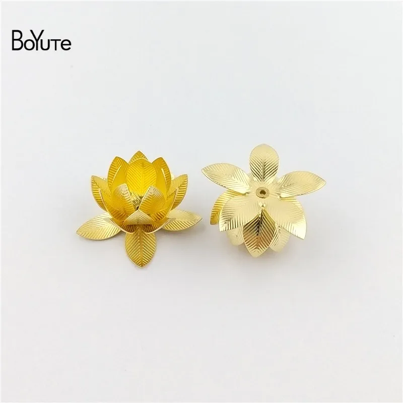 BoYuTe(5 шт./лот) Diy ручной работы аксессуары для ювелирных изделий 28 мм 30 мм штамповка металла латунь цветок Хризантема лотоса