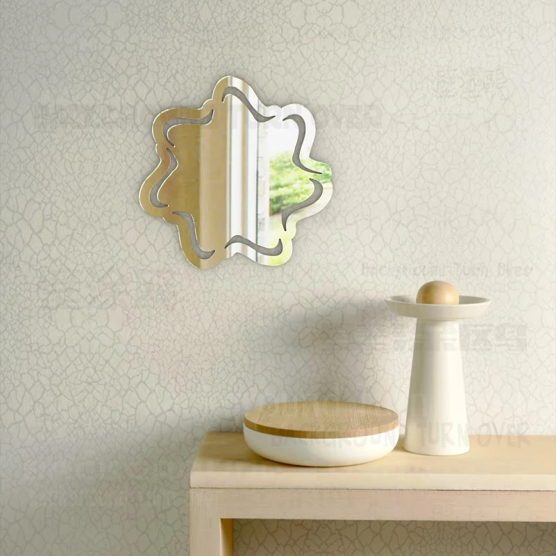 Mirror Wall Vanity Mirrors Decor For Home Body Round Circle Living Room Kawaii Makeup Vintage Bedroom Hanging Flower M030 | Дом и сад