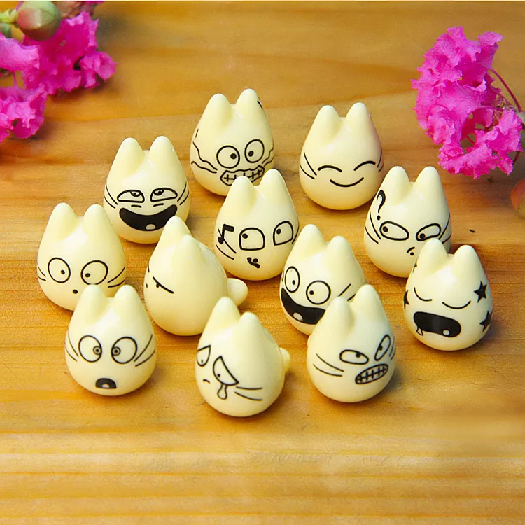 12 шт./компл. фигурка животного Mariage Kawaii кукла Экспрессия знак Смола Miniaturas японское