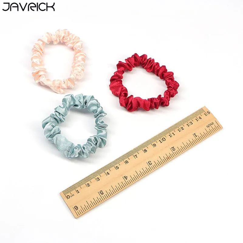 6Pcs Women Scrunchies Set Imitation Silk Glitter Solid Color Hair Ties Rubber Rope Ladies Elastic Sports Fitness Ponytail Holder |