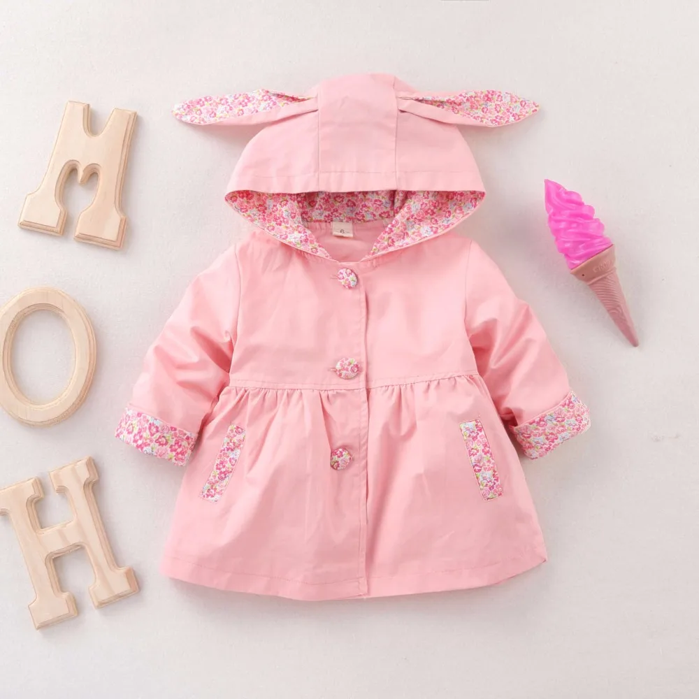 

2018 girls jackets Children Cute rabbit ear Hoodies girl coats Girls Spring Autumn Coat Kids Casual Outerwear baby girl colthes