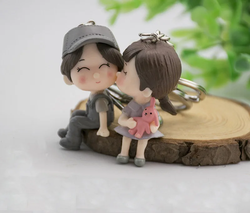 Cute Keychain Boy Girl Women's Lovely Cartoon Doll Couple Key Button Men Women Car Hanging Bag Pendant Creative Gift | Украшения и