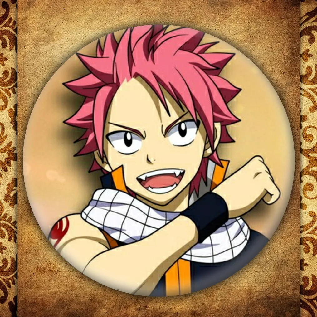 Аниме Fairy Tail бейдж с дисплеем японский мультфильм рисунок Natsu Lucy брошь на застежке