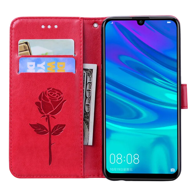 Флип чехол для Huawei Honor 10i кожаный бумажник с цветочным рисунком телефона