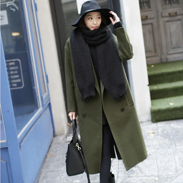 Новое поступление 2017 зимнее шерстяное пальто для женщин свободное теплое