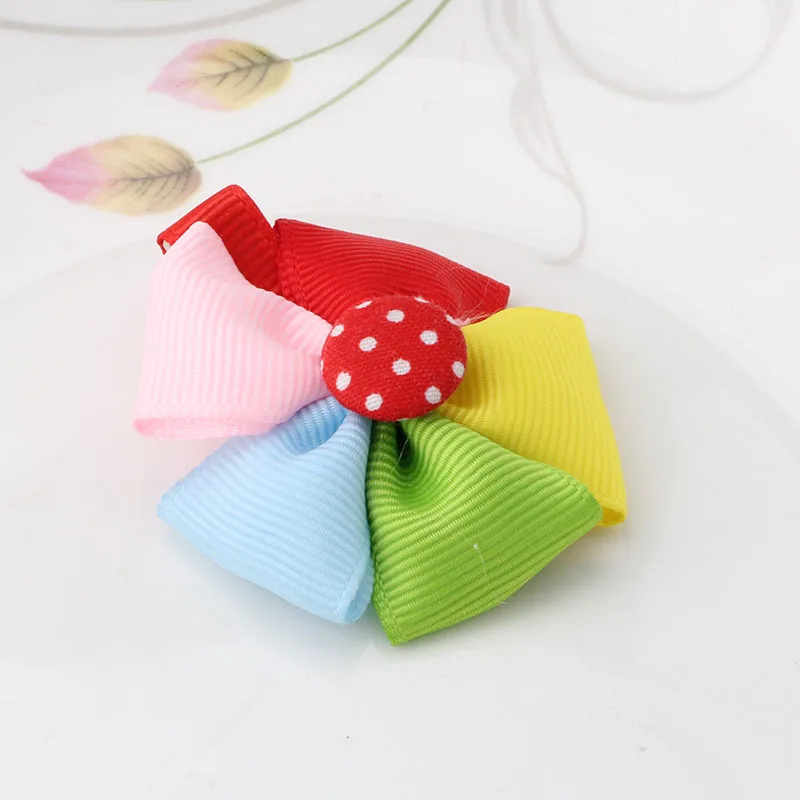 M MISM/Новинка милые разноцветные заколки для волос с бантом и цветком аксессуары