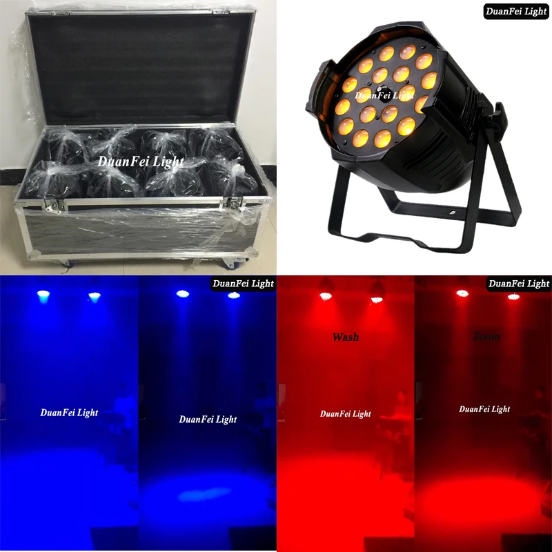 Светодиодный прожектор с полетным чехлом 8 шт./лот zoom led par can 18x15 Вт rgbwa wash indoor |