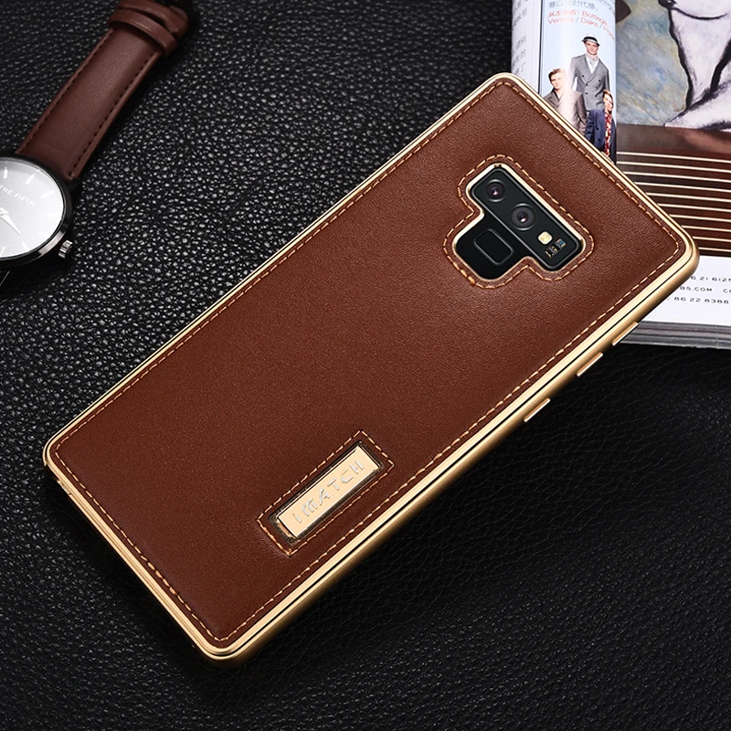 Оригинальный чехол Imatch для Samsung Note 9 из натуральной кожи Galaxy Алюминиевый