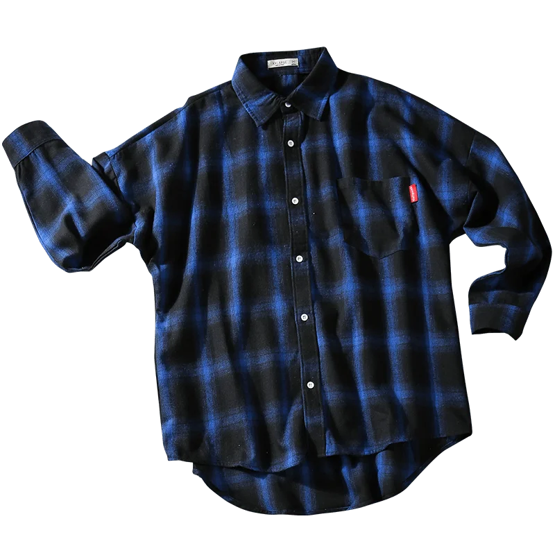 5XL клетчатые рубашки мужская повседневная рубашка с длинным рукавом в стиле хип