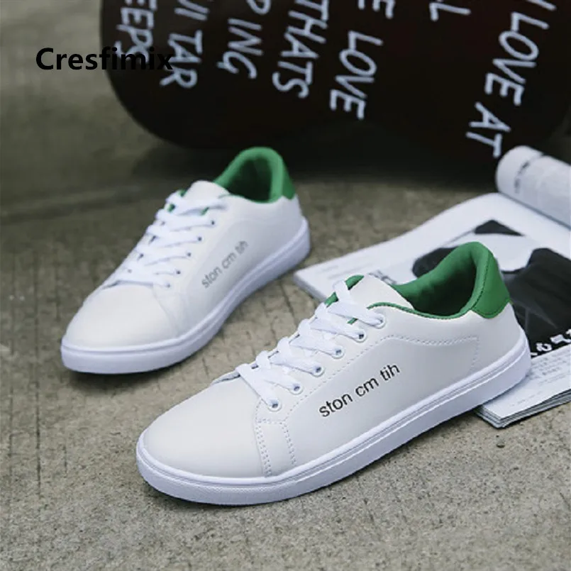 Cresfimix Chaussures Pour Hommes Мужская модная белая обувь из искусственной кожи с круглым