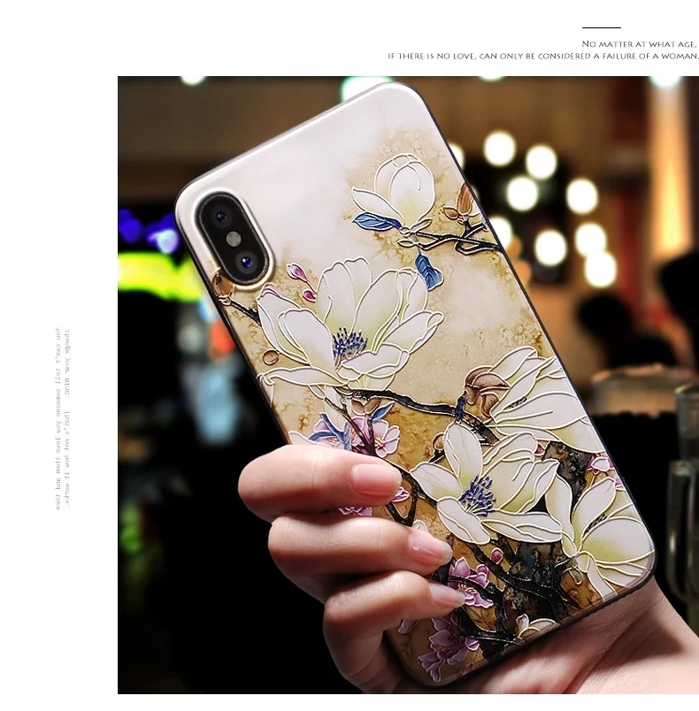 Чехол для iphone 7 8 8plus 7plus 11 Pro Max чехол для funda iphone 5 6 6 s 5 s 6s 5S se XR X XS Max 7 8 Plus чехол с черным цветком 3d