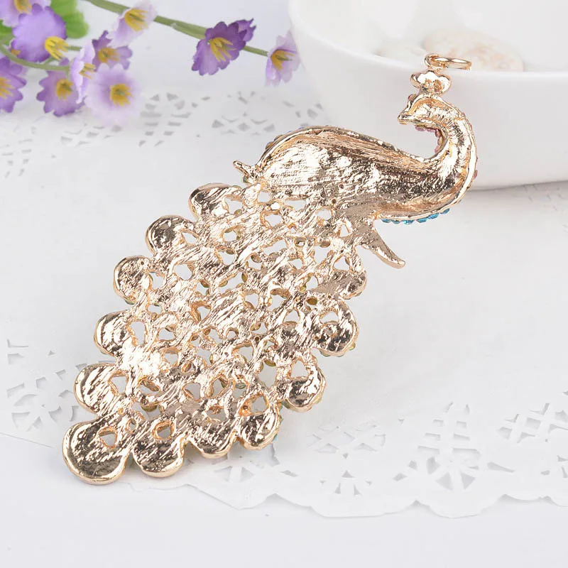 5 цветов Bling кольца для ключей со стразами элегантный красочный брелок-палин Peafowl