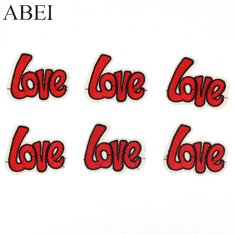 10 шт./лот вышитая любовь аппликации утюгом Вышивка Патчи Сделай Сам Рюкзак