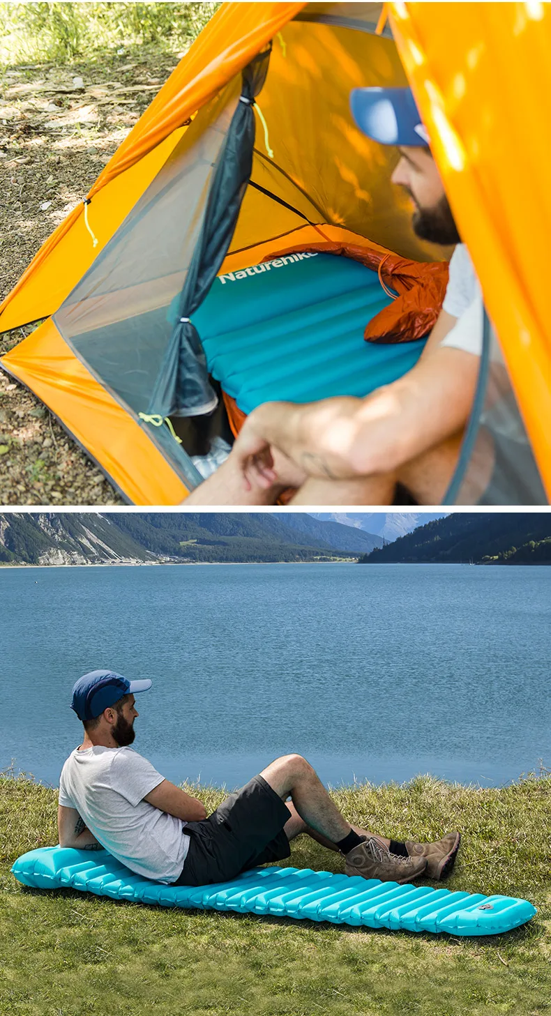 Naturehike, новинка, вручную надувающийся коврик для сна из термолита и хлопка, теплый коврик для кемпинга, надувная кровать для холодной погоды