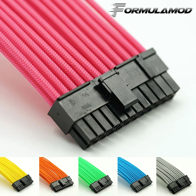 FormulaMod Fm ATX24P B ATX 24Pin материнская плата силовые удлинители 18AWG многоцветные
