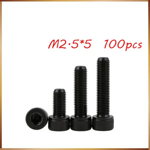 

100pcs/Lot Metric Thread DIN912 M2.5*5 mm Black Grade 12.9 Alloy Steel Hex Socket Head Cap Screw Boltsstainless bolts,nails