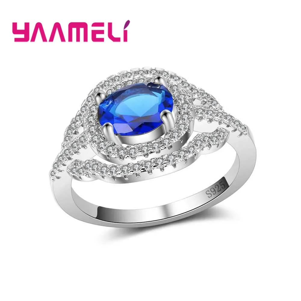 

Обручальное 925 пробы Серебряное предложение кольца зубчатая установка сверкающие кристаллы для женщин юбилей прекрасный подарок