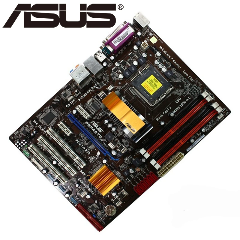 Материнская плата Asus P5P43TD для настольных ПК P43 Socket LGA 775 Q8200 Q8300 DDR3 16G ATX UEFI биос оригинальная б/у материнская плата в продаже