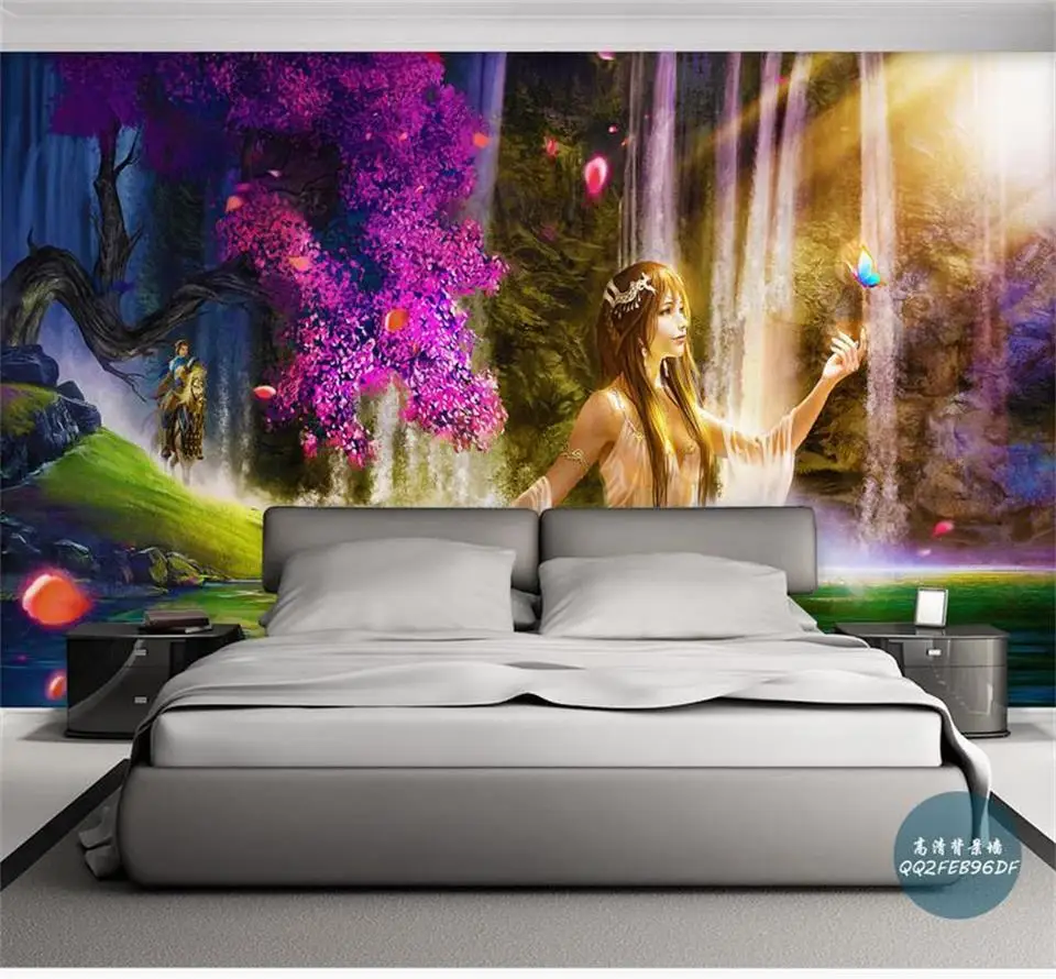 

3d wallpaper custom photo wallpaper mural kids room flower beauty waterfall 3d painting sofa TV background wallpaper for wall 3d