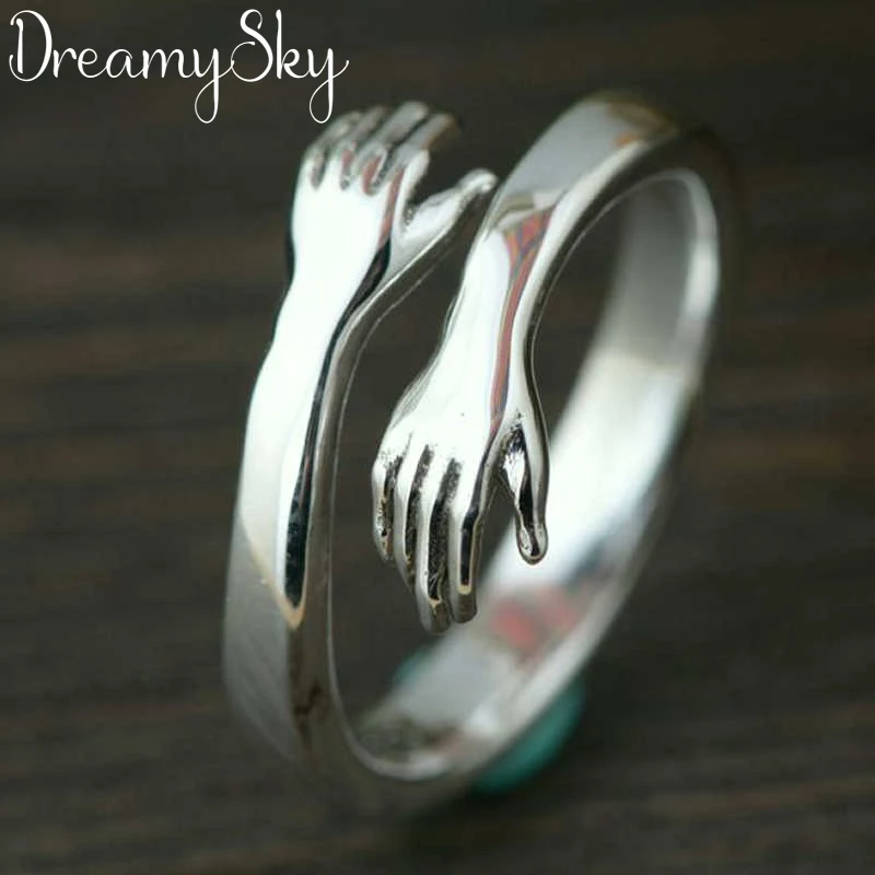 Bohemian Vintage 925 Sterling Silver Hand Rings For Women Punk Big Antique Open Rings Statement Finger Jewelry