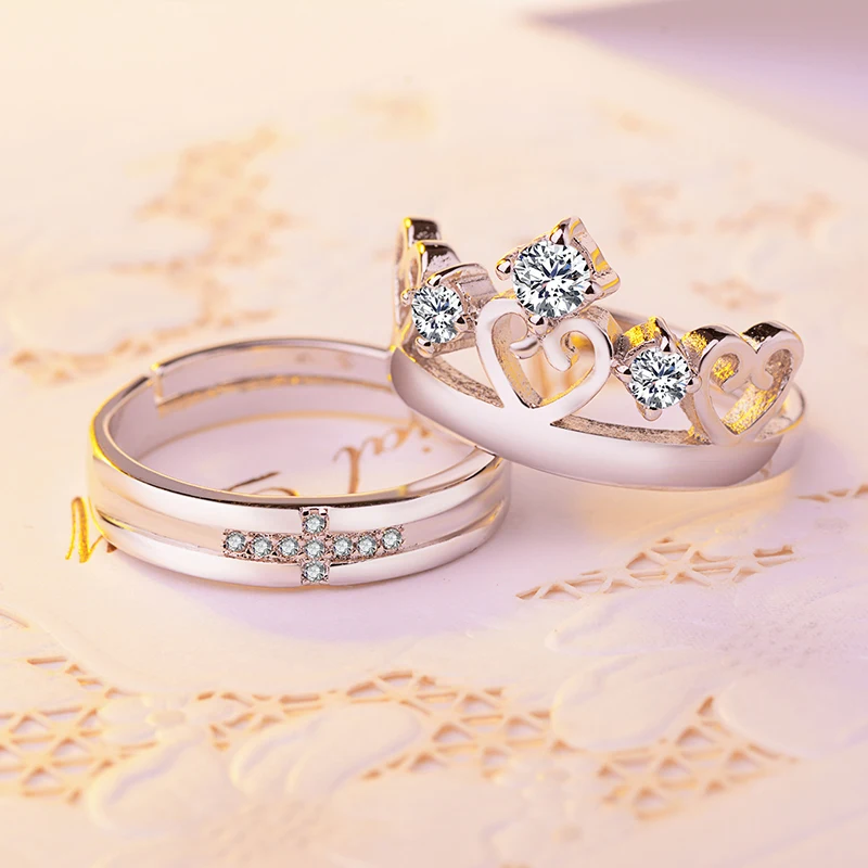 Кольцо для помолвки кольца мужчин и женщин с регулируемым размером|Кольца