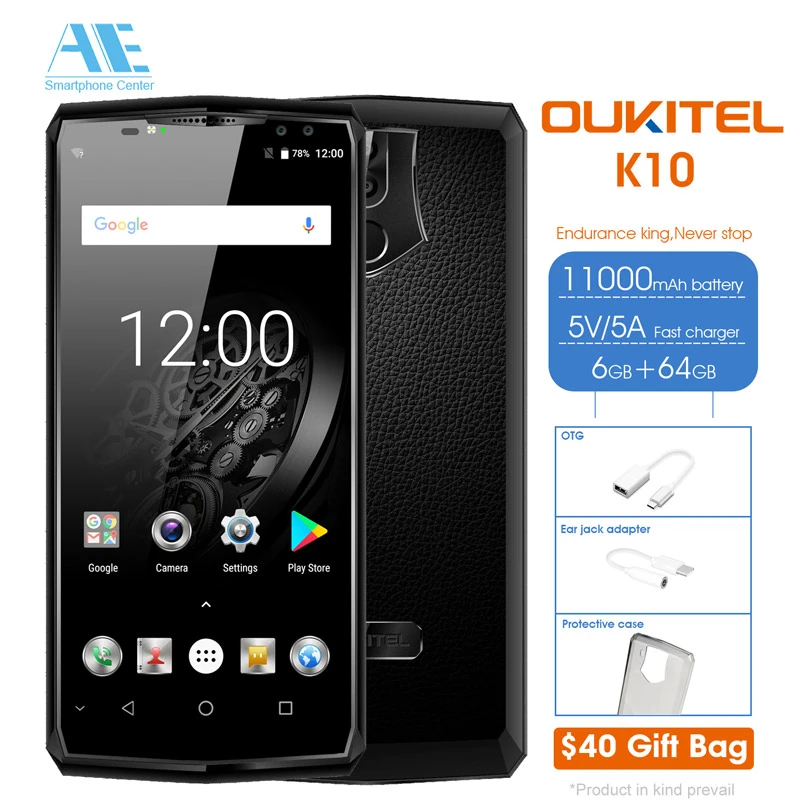 Оригинальный Oukitel K10 11000 мАч 6 0 &quot18:9 Дисплей Helio P23 ГБ Оперативная память 64 Гб
