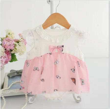 white dress Новинка года; милое платье для новорожденных девочек; кружевной Летний комбинезон розового цвета для маленьких девочек; винтажная одежда для малышей; Одежда для младенцев; 1 день рождения - Цвет: white dress