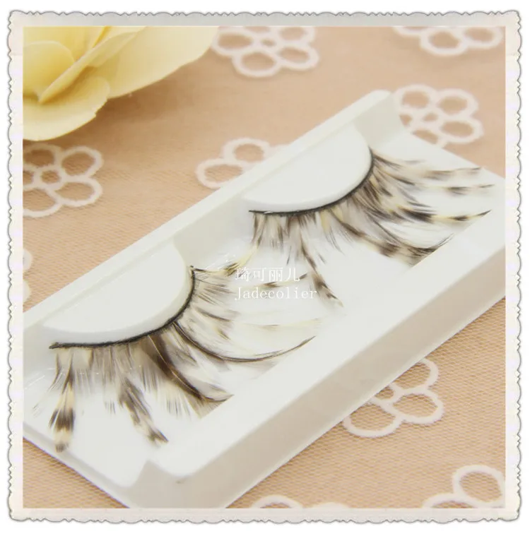 1 пара натуральных перьев наращивание ресниц модный леопардовый дизайн