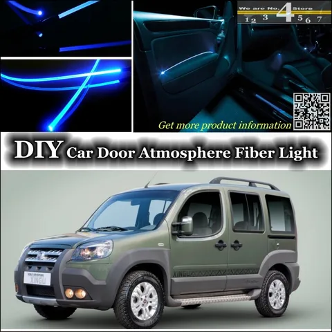 Для Fiat Doblo / Panorama / Pyongwha Ppeokkugi / Pratico комнатный светильник, тюнинг, атмосферное волокно, оптический ленточный светильник s, дверь