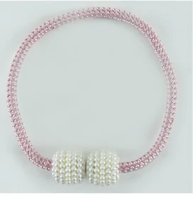 pink 1х перламутровый магнитный зажим для штор, держатели для штор, зажимы для подвешивания, шаровая пряжка, Аксессуары для штор, домашний декор - Цвет: pink