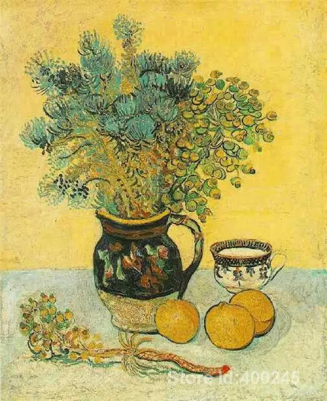 

oil reproduction art by Vincent Van Gogh Still Life Majolica Jug with Wildflowers Home decor Hand painted High quality