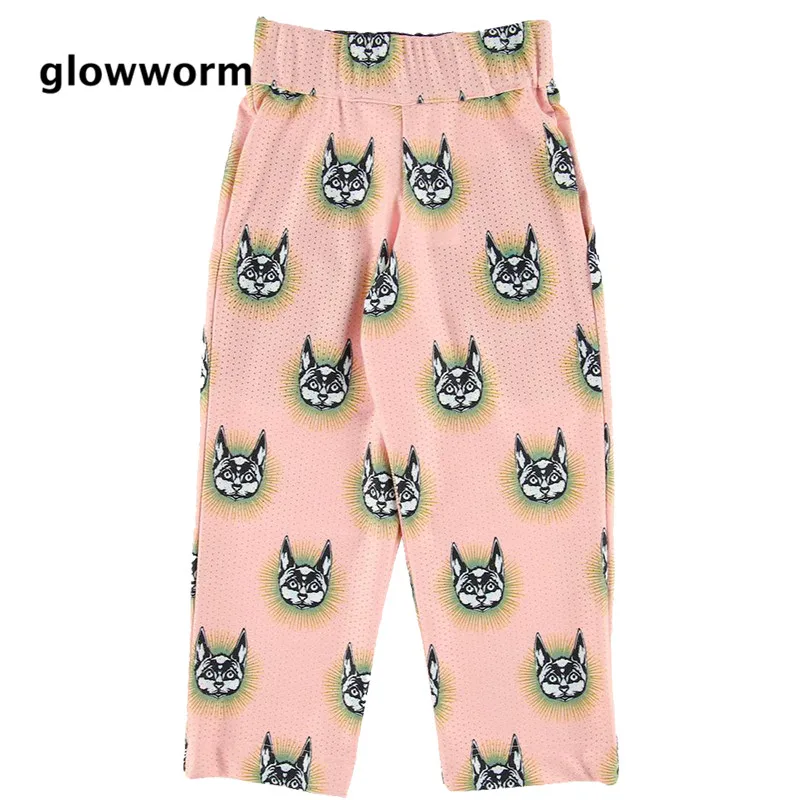 GlowwormKids/штаны для мальчиков и девочек детская одежда штаны с рисунком головы кота