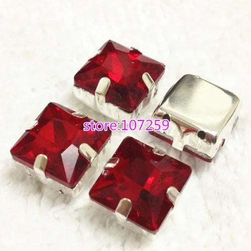 lt siam TopStone принцесса квадратный пришить стразы с фурнитурой стекло кристалл 8 10 12 14 мм Высокое качество пришить Камень для платья костюм - Цвет: lt siam