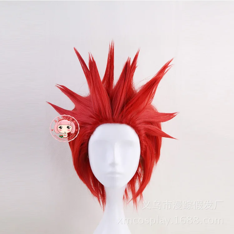

Парик для косплея My Hero Academy Kirishima Eijiro, 35 см, короткие прямые термостойкие синтетические волосы для мужчин и мальчиков, аниме, парик красного ц...