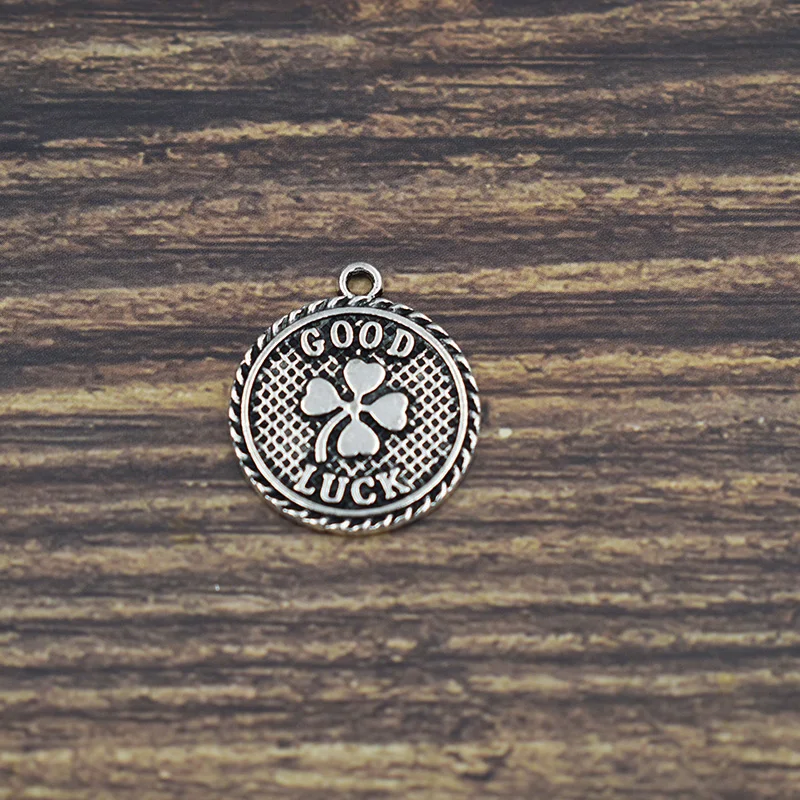 20 шт. древний серебряный клевер удача подвеска кулон ювелирные изделия сплав