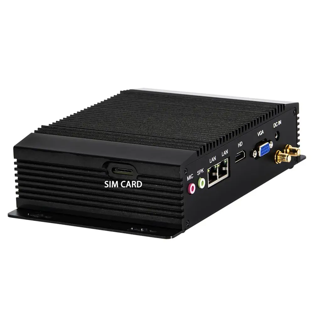 Безвентиляторный промышленный ПК мини компьютеры IPC Windows 10 Intel J1900 [HUNSN BM18]